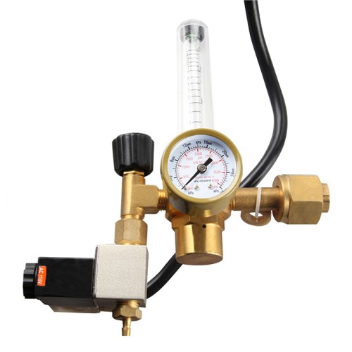 CO2 pressure regulator with flow meter, gauge and 230V solenoid valve CO2 pressure regulator with flow meter, gauge and 230V solenoid valve